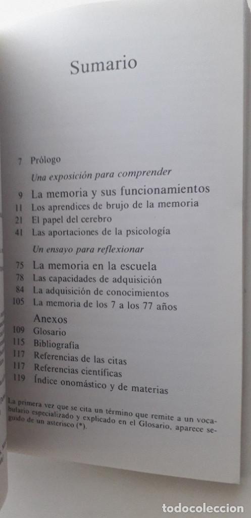 Libros: LA MEMORIA, DEL CEREBRO A LA ESCUELA - ALAIN LIEURY - Foto 4