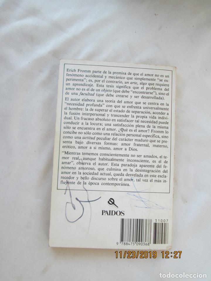 Libros: EL ARTE DE AMAR -  E. FROMM - PAIDOS ESTUDIOS 1990. - Foto 2
