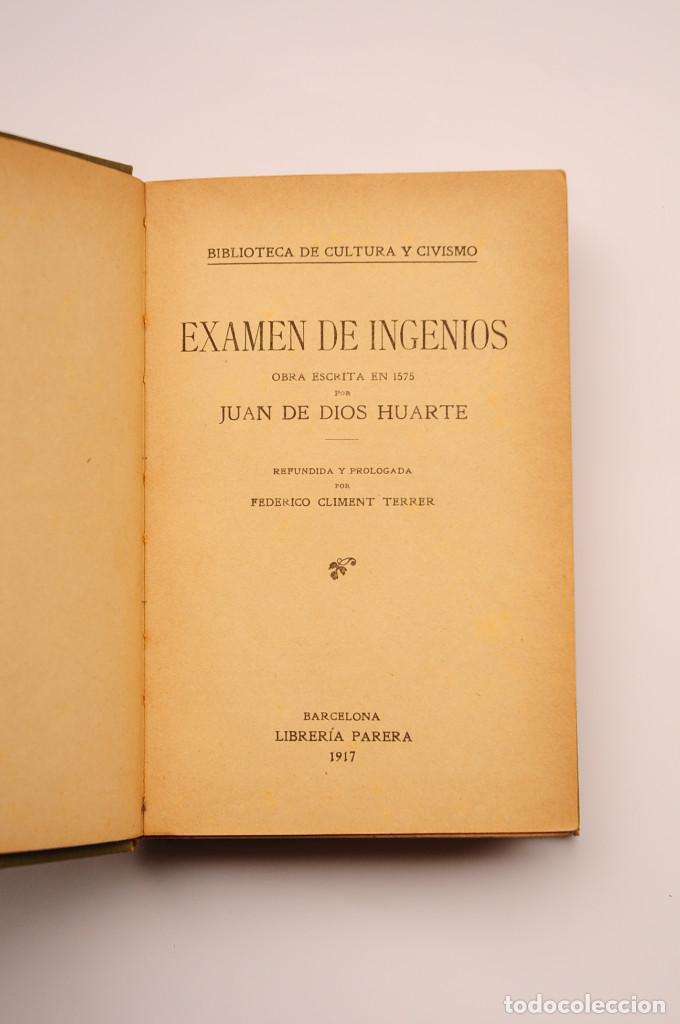 Libros: Examen de ingenios - HUARTE, Juan de Dios - Foto 3