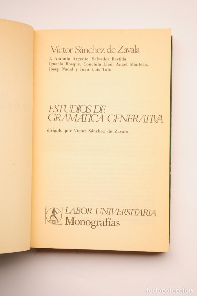 Libros: Estudios de gram&aacute;tica generativa - S&Aacute;NCHEZ DE ZAVALA, V&iacute;ctor - Foto 2