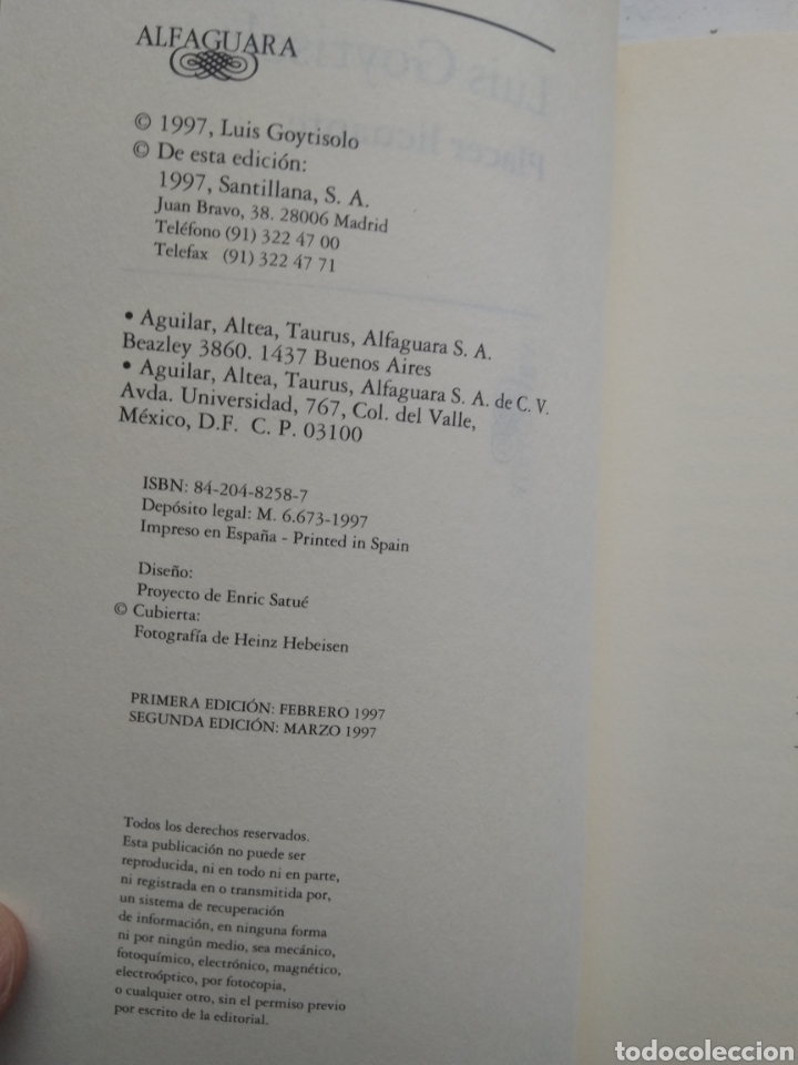 Libros: PLACER LICUANTE/LUIS GOYTISOLO - Foto 3