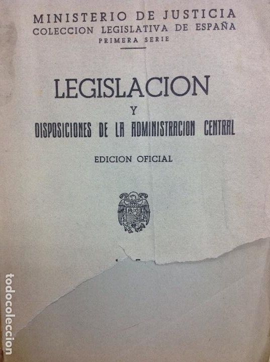 Libros: Legisilacion y disposiciones de la administraci&oacute;n central