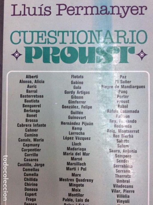 Libros: Luis Permanyer cuestionario proust - Foto 1