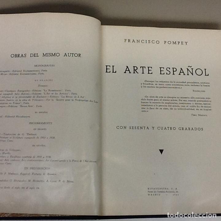 Libros: EL ARTE ESPA&Ntilde;OL POMPEY FRANCISCO 1940 - Foto 3