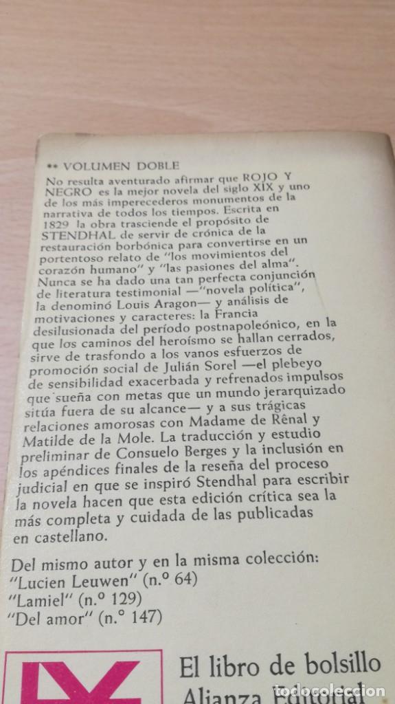 Libros: ROJO Y NEGRO - STENDHAL - ALIANZA EDITORIAL	 / 	J-403 - Foto 3