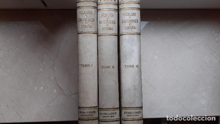 Libros: Folklore y Costumbres de Espa&ntilde;a. Tomos I, II y III. - Foto 6