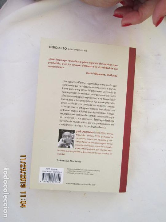 Libros: LA CAVERNA - JOS&Eacute; SARAMAGO - DE BOLSILLO 2015. - Foto 2
