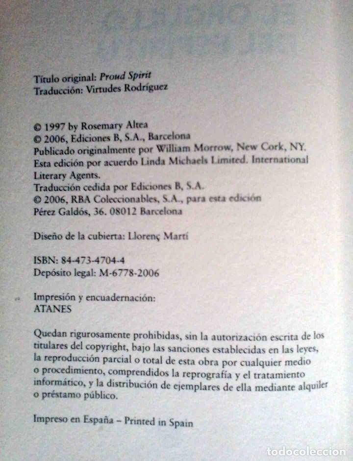 Libros: El orgullo del esp&iacute;ritu (Rosemary Altea) RBA - Foto 2