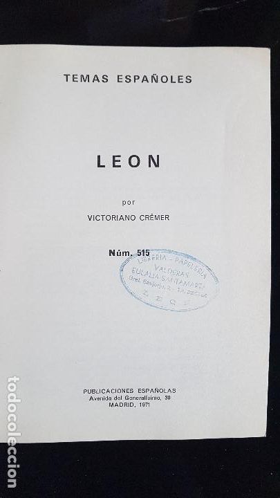 Libros: LE&Oacute;N. Temas Espa&ntilde;oles. Victoriano Cremer - Foto 2
