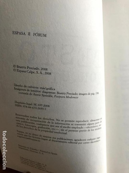 Libros: Testo yonqui. Beatriz Preciado. 1&ordf; Edici&oacute;n 2008. Impecable - Foto 3