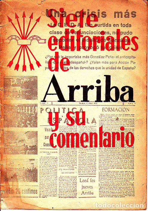 Libros: SIETE EDITORIALES DE ARRIBA Y SU COMENTARIO. - ANONIMO. - Foto 1