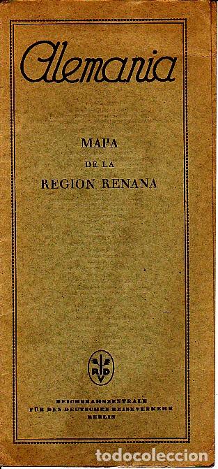 Libros: ALEMANIA. MAPA DE LA REGION RENANA. - ANONIMO. - Foto 1
