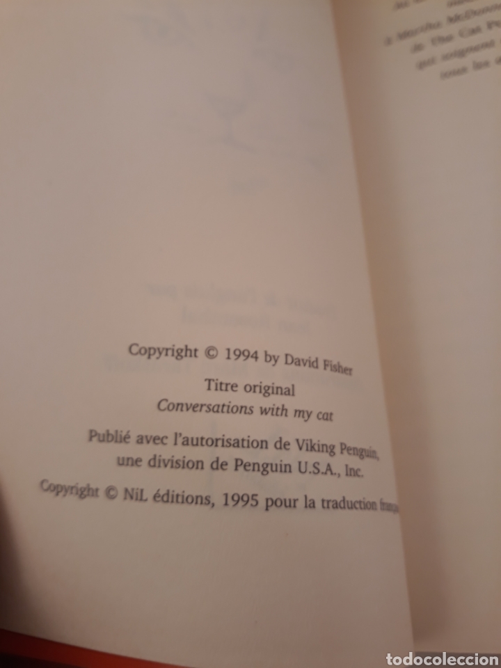 Libros: Conversations avec mon chat. David Fisher. - Foto 4