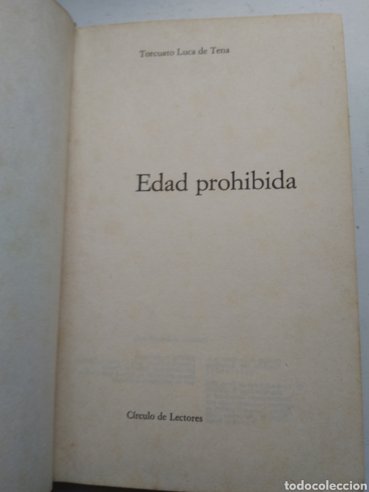 Libros: EDAD PROHIBIDA/TOURCUATO LUCA DE TENA - Foto 2