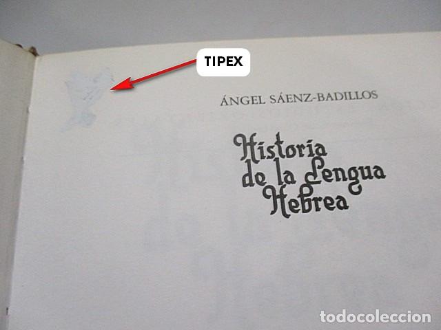 Libros: S&Aacute;ENZ-BADILLOS, &Aacute;ngel. - HISTORIA DE LA LENGUA HEBREA. - Foto 2