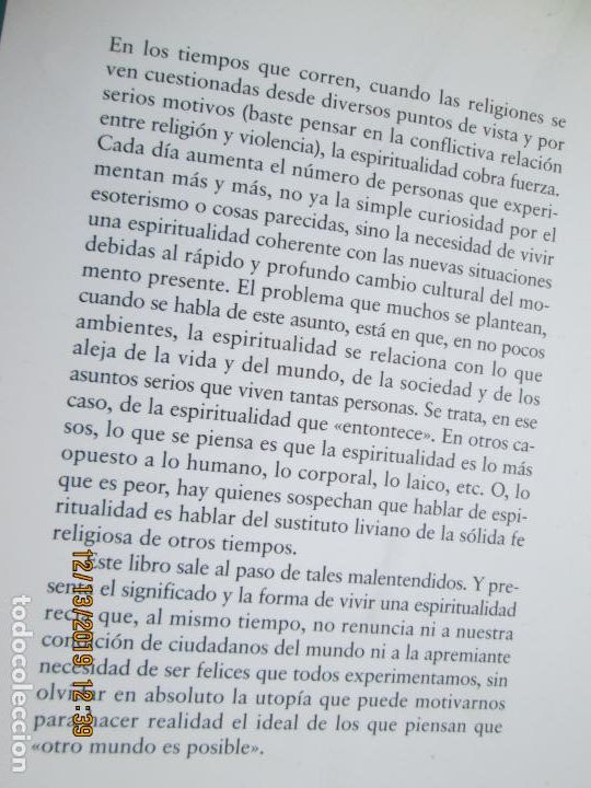 Libros: ESPITIRUALIDAD PARA INSATISFECHOS - JOS&Eacute; M. CASTILLO - EDITORIAL TROTTA 2007. - Foto 2