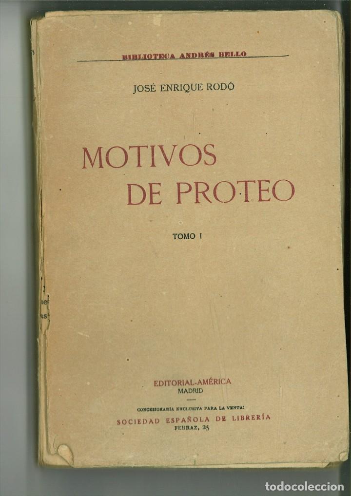 Libros: MOTIVOS DE PROTEO. Jos&eacute; Enrique Rod&oacute; - Foto 1