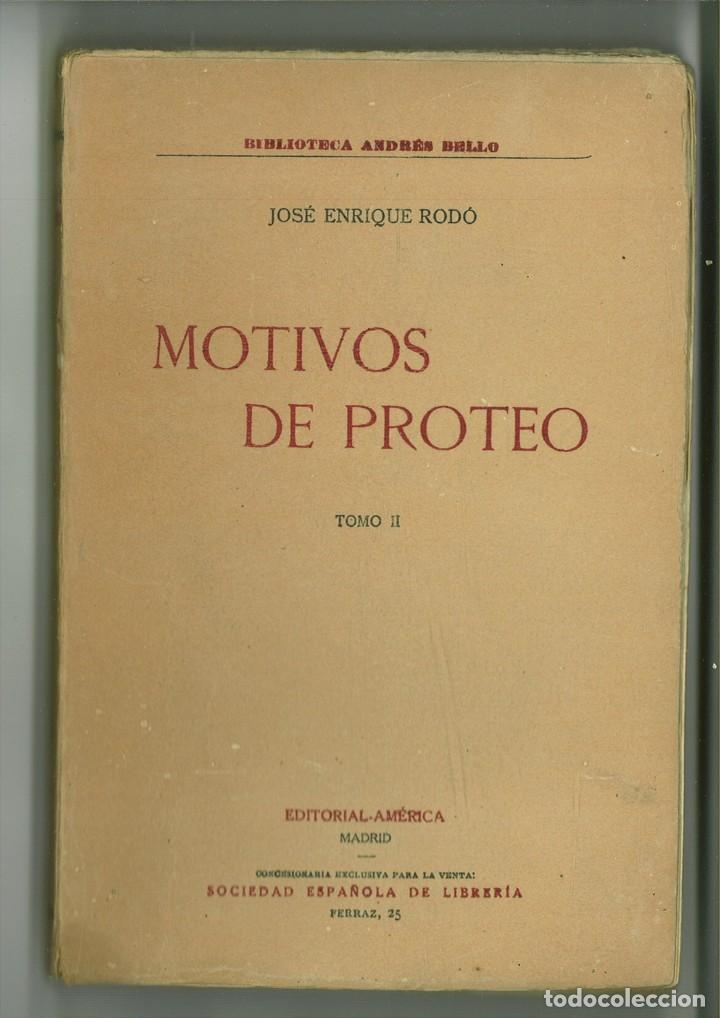 Libros: MOTIVOS DE PROTEO. Jos&eacute; Enrique Rod&oacute; - Foto 2