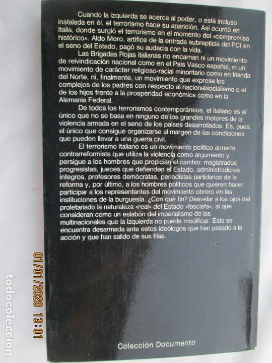 Libros: VIVIR CON EL TERRORISMO - MARCELLE PADOVANI - PLANETA 1983. - Foto 2