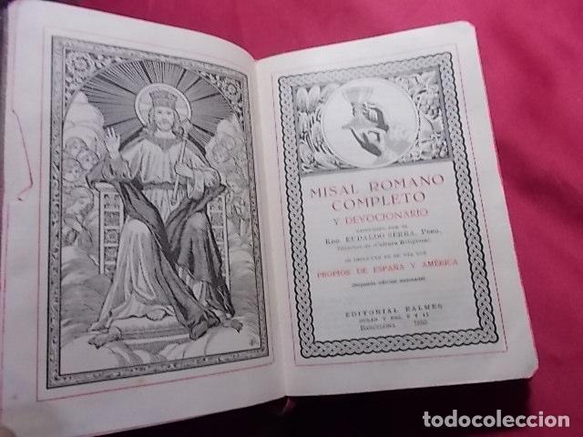 Libros: MISAL ROMANO COMPLETO Y DEVOCIONARIO. EUDALDO SERRA. BALMES 1955 CON SU FUNDA - Foto 4