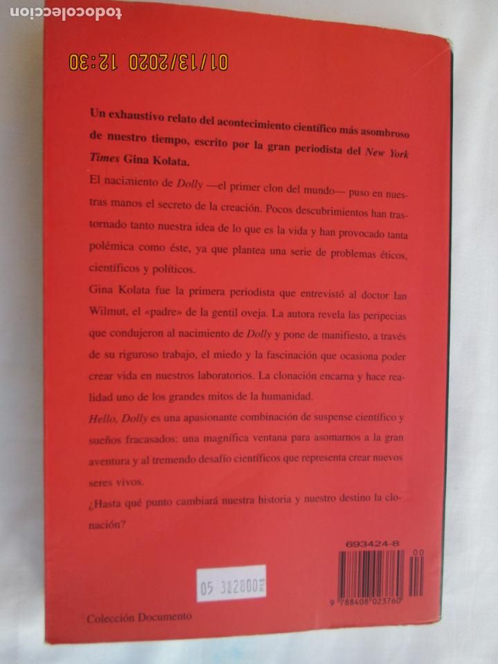 Libros: HELLO DOLY - GINA KOLATA - PLANETA 1&ordf; EDICI&Oacute;N 1998. - Foto 2