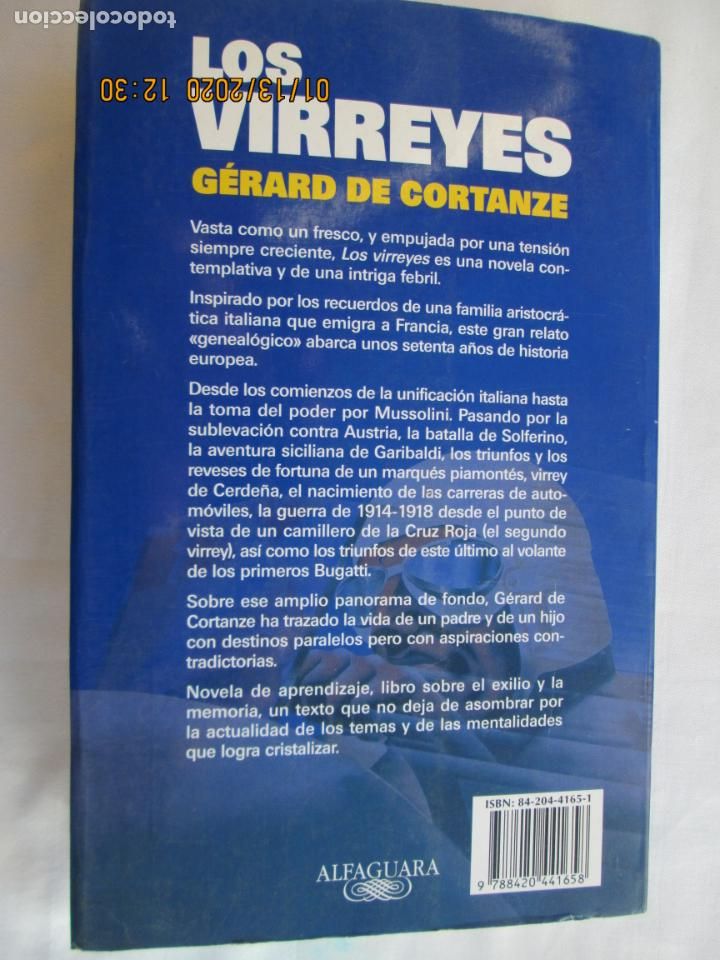 Libros: LOS VIRREYES - G&Eacute;RARD DE CORTANZE - ALFAGUARA 2000. - Foto 2
