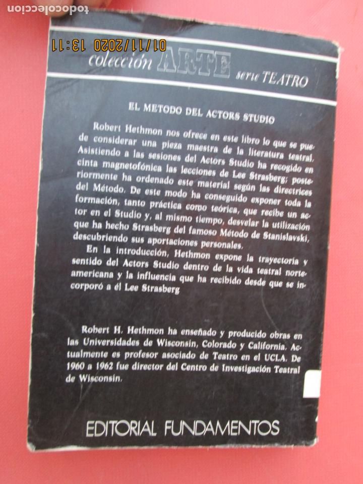 Libros: EL M&Eacute;TODO DEL ACTORS STUDIO - ROBERT H. HETHMON - 3&ordf; EDICI&Oacute;N - EDITORIAL FUNDAMENTOS 1979. - Foto 2