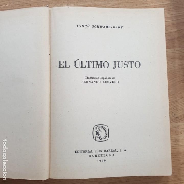 Libros: ultimo justo bart paris 1959 - Foto 1