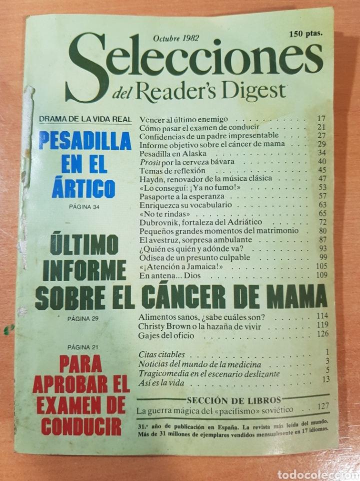 Libros: Selecciones del Readers Digest - Octubre 1982 - Foto 1