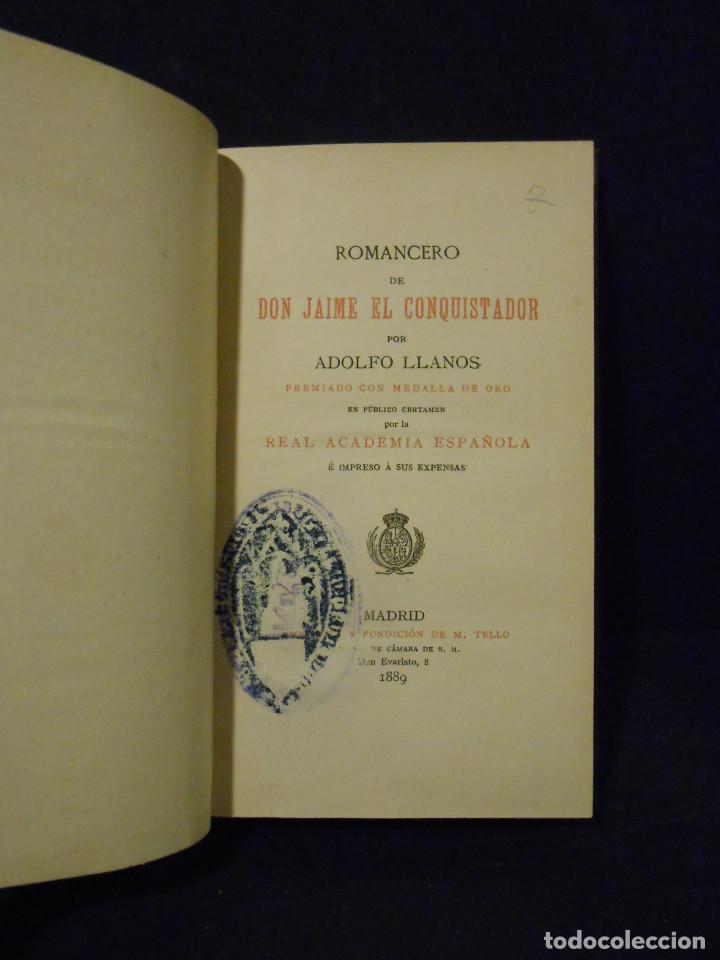 Libros: LLANOS, Adolfo.- - Romancero de Don Jaime el Conquistador. - Foto 1