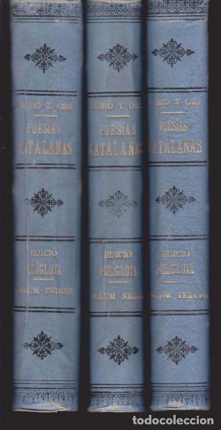 Libros: LO GAYTER DEL LLOBREGAT. POES&Iacute;AS CATALANAS. EDICI&Oacute; POL&Iacute;GLOTA. (3 TOMOS) - JOAQUIM RUBI&Oacute; Y ORS