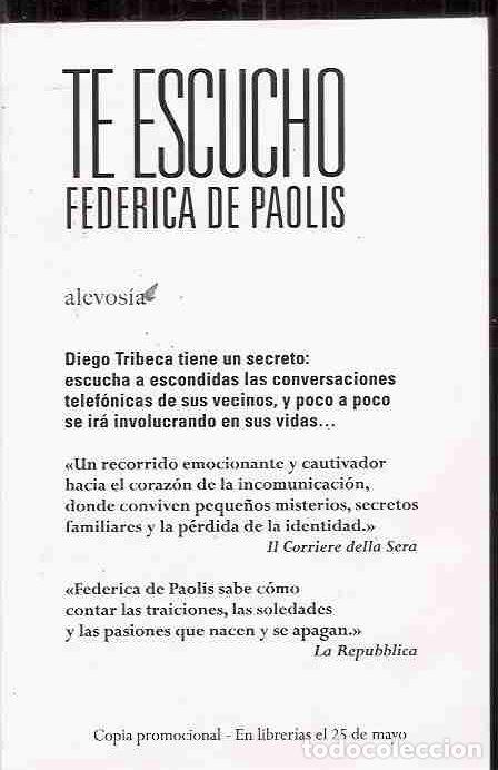 Libros: TE ESCUCHO - PAOLIS, FEDERICA DE - Foto 5
