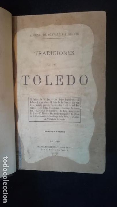 Libros: TRADICIONES DE TOLEDO - OLAVARRIA Y HUARTE, Eugenio - Foto 2