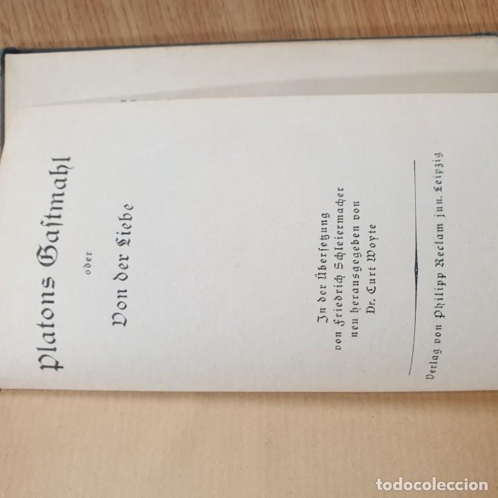 Libros: PLATON - GAFTMAHL ODER DON DER LIEBE - LEIPZIG 1925 - LIBRO UNICO - Foto 2
