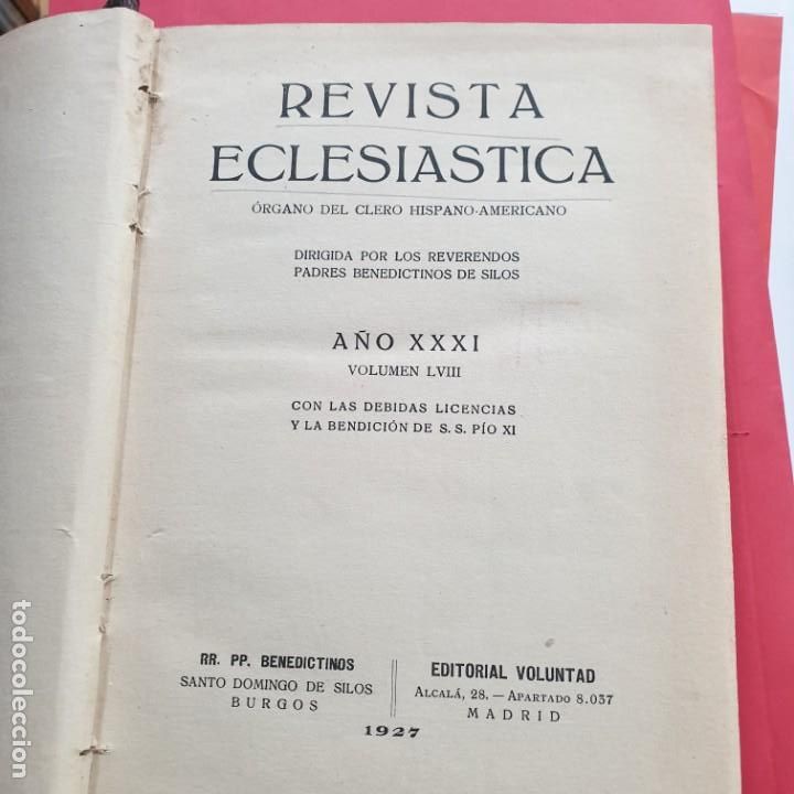 Libros: REVISTA ECLESIASTICA ORGANO DEL CLERO HISPANO AMERICANO VOLUMEN58