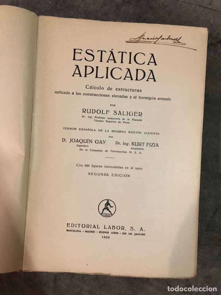 Libros: Est&aacute;tica aplicada 1939 - Foto 2