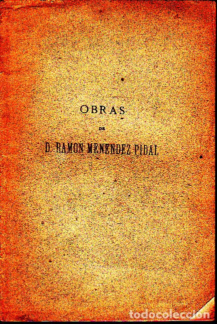 Libros: OBRAS DE D. RAMON MENENDEZ PIDAL. - ANONIMO. - Foto 1