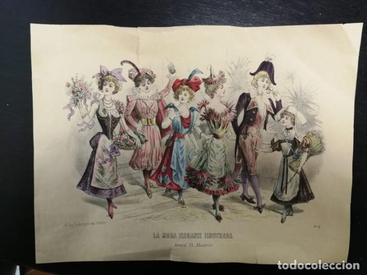 Libros: Hoja de la Revista La Moda Elegante Ilustrada. 6 de Febrero de 1900 - Foto 2