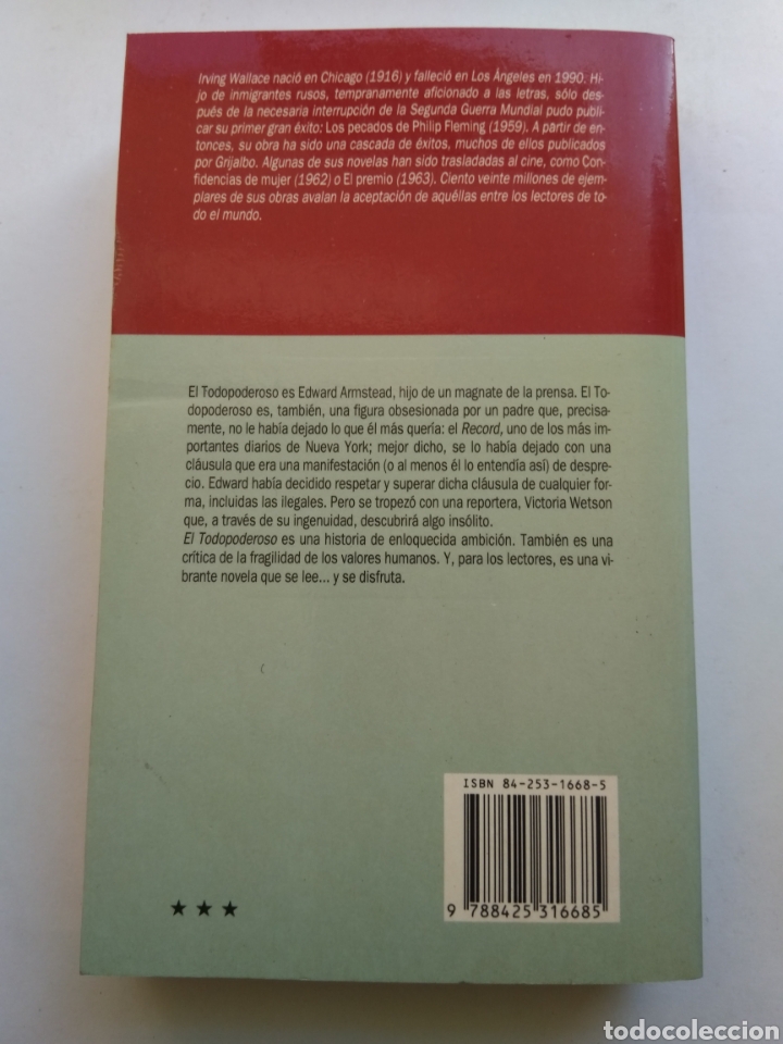 Libros: EL TODOPODEROSO/IRVING WALLACE - Foto 2