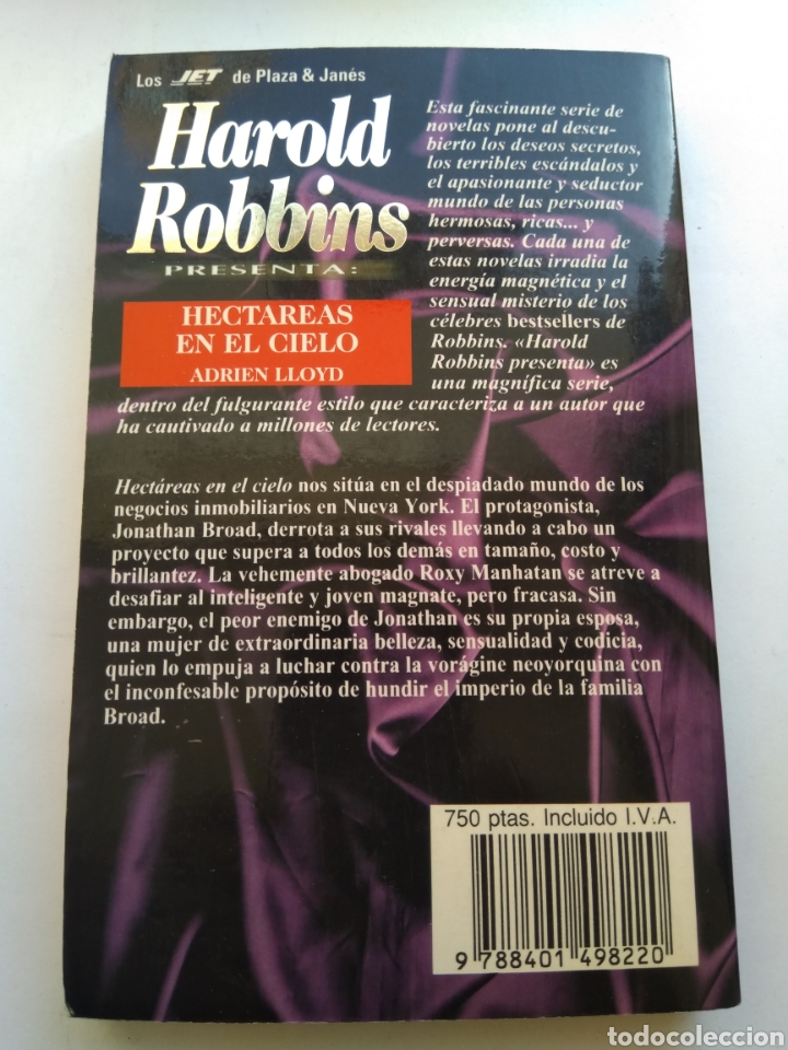 Libros: HECTAREAS EN EL CIELO/HAROLD ROBBINS - Foto 2