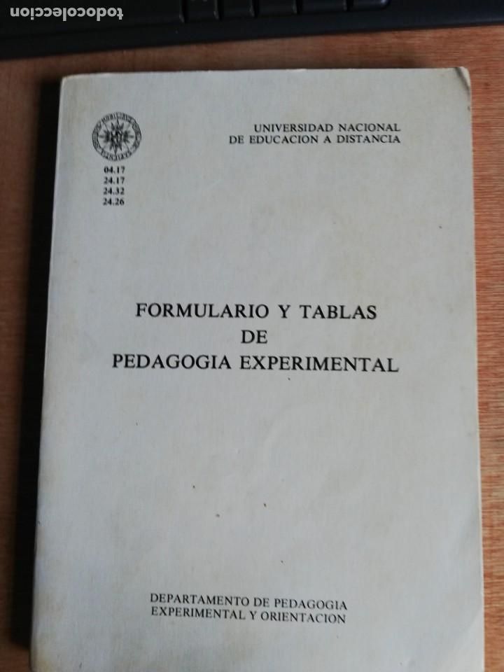 Libros: Formulario y tablas de Pedagog&iacute;a Experimental. Carmen Jim&eacute;nez y Ram&oacute;n P&eacute;rez. 1983. UNED - Foto 1