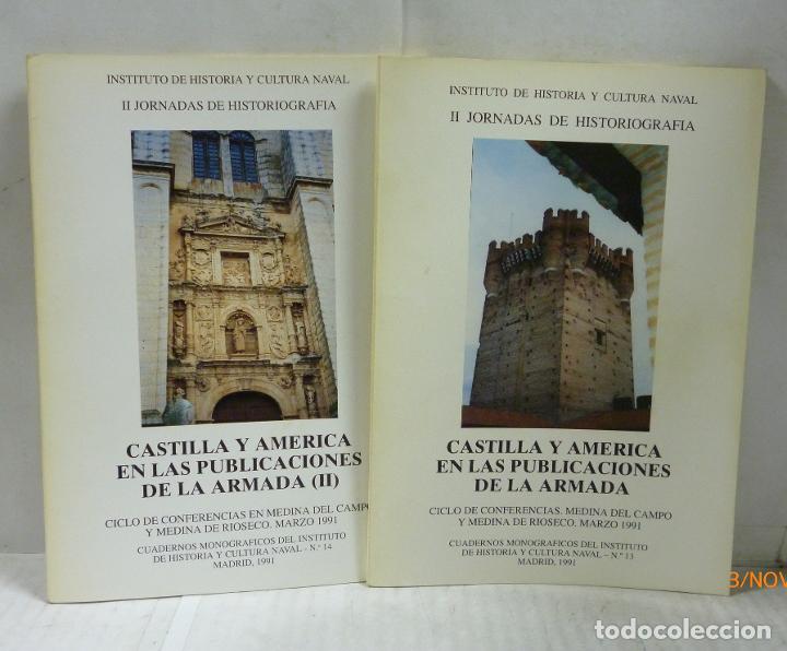 Libri di seconda mano: CASTILLA Y AMERICA EN LAS PUBLICACIONES DE LA ARMADA 2 TOMOS- CUADERNOS MONOGRAFICOS DEL INSTITUTO D