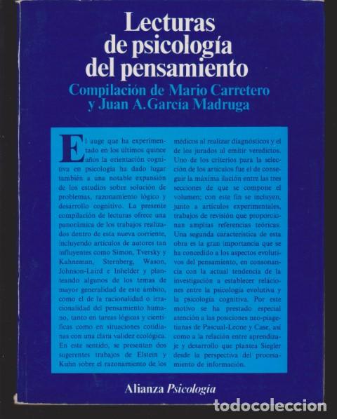 Libros: LECTURAS DE PSICOLOGIA DEL PENSAMIENTO. RAZONAMIENTO, SOLUCION DE PROBLEMAS Y DESARROLLO COGNITIVO -