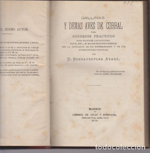 Libri di seconda mano: GALLINAS Y DEMAS AVES DE CORRAL O SEA CONSEJOS PRACTICOS PARA SACAR DE LAS GALLINAS, PAVOS, ETC., EL
