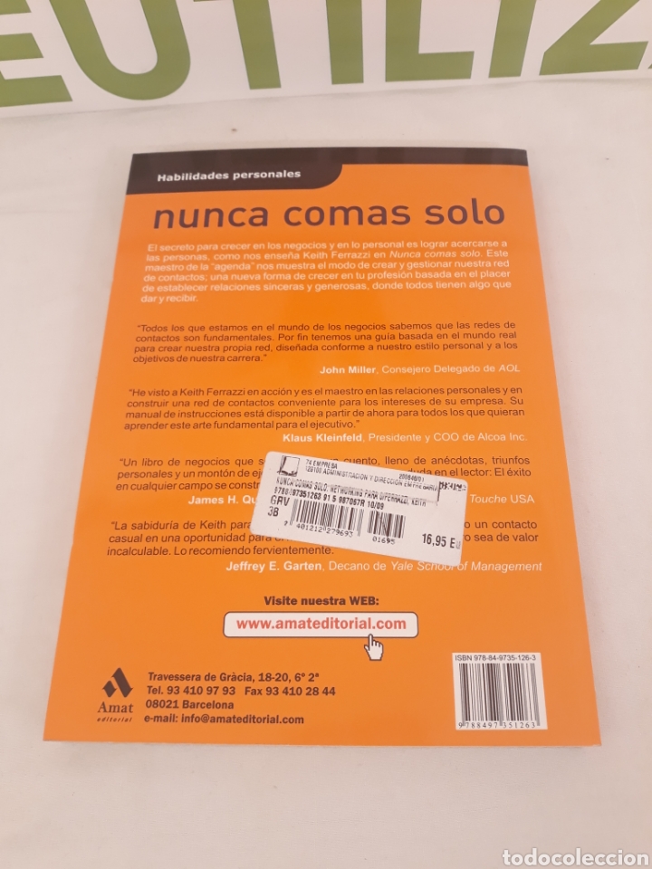 Libros: Nunca comas solo. Amat editorial. - Foto 2