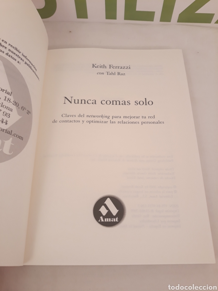 Libros: Nunca comas solo. Amat editorial. - Foto 3