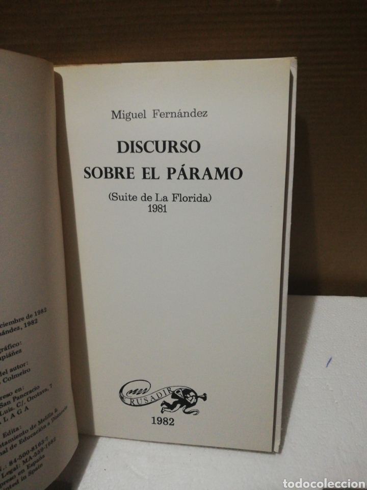 Libros: Discurso sobre el p&aacute;ramo. Miguel Fern&aacute;ndez. editorial rusadir - Foto 4