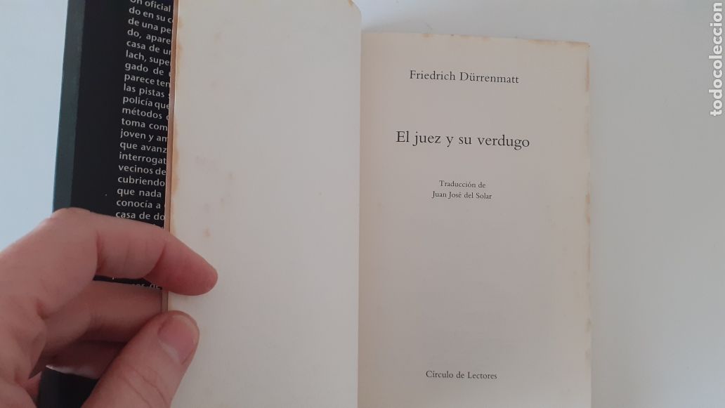 Libros: EL JUEZ Y SU VERDUGO. Friedrich D&uuml;rrenmatt. C&iacute;rculo de Lectores - Foto 5
