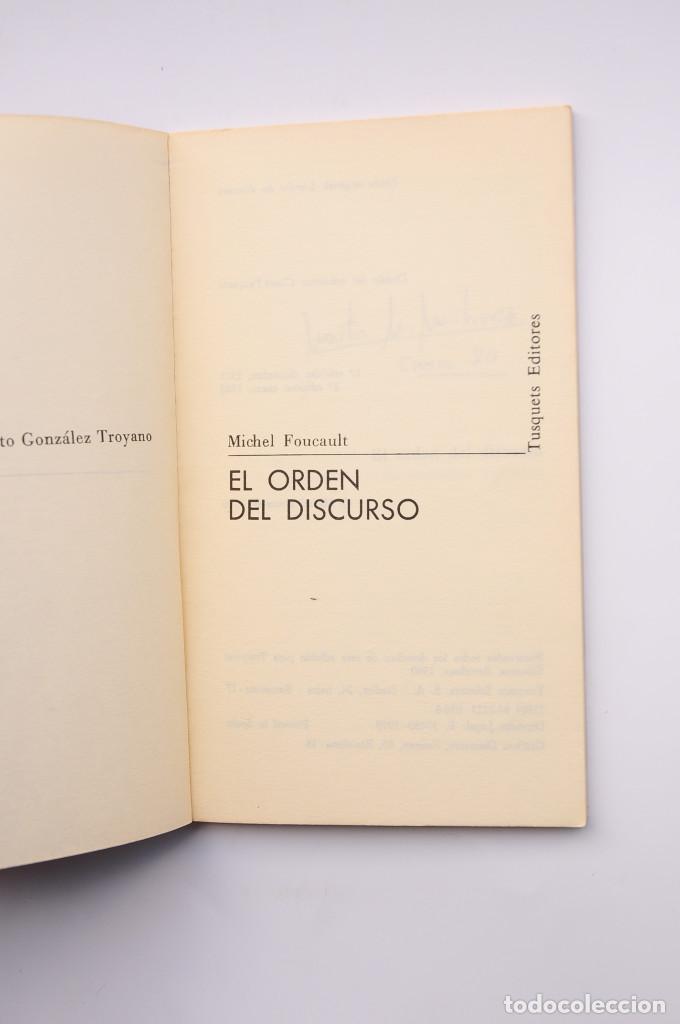 Libros: El orden del discurso - FOUCAULT, Michel - Foto 2