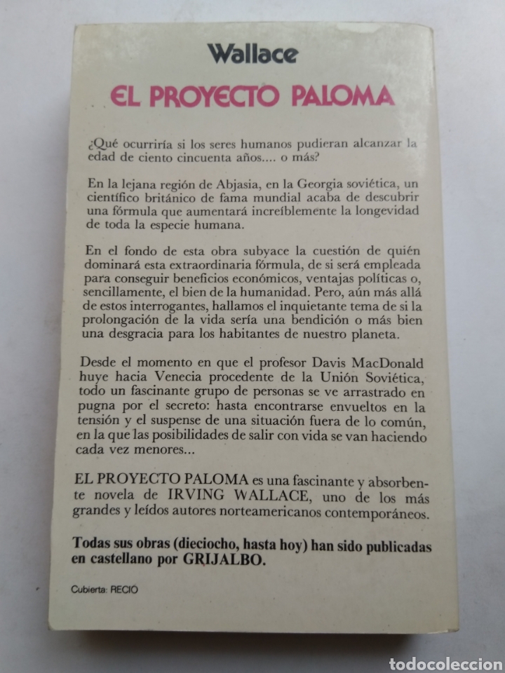 Libros: EL PROYECTO PALOMA/IRVING WALLACE - Foto 2